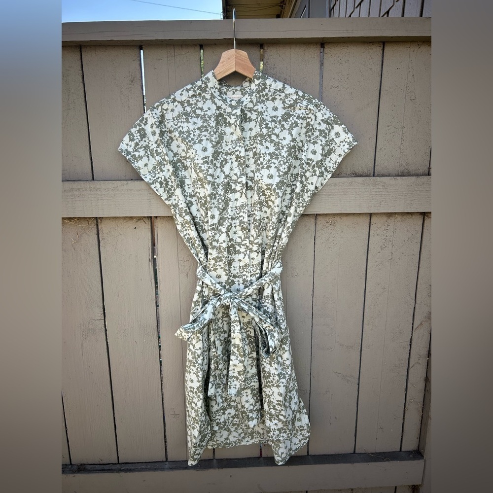 Ann Mashburn Floral Shirt Dress Cotton Spring Summer Resortwear Vacation Sz M